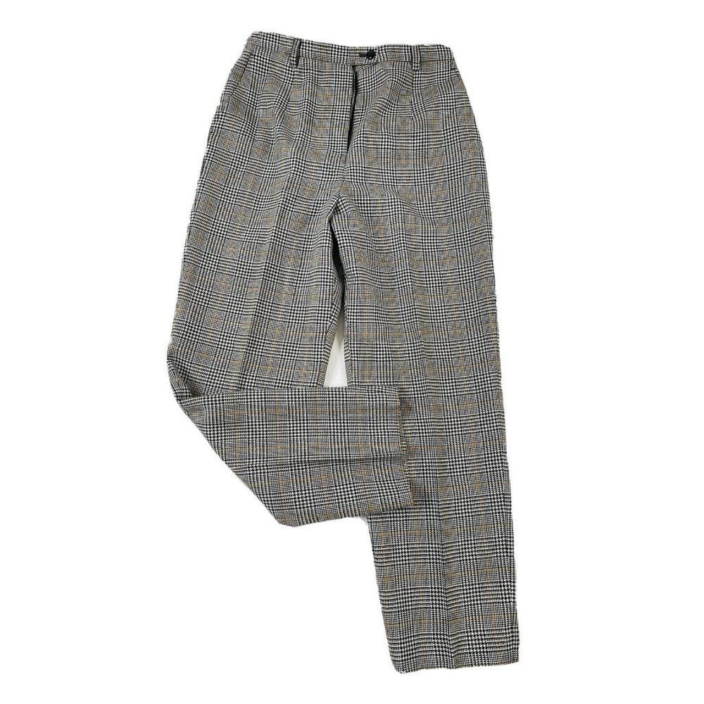 Pendleton Wool Houndstooth Plaid Pleated Trouser … - image 1